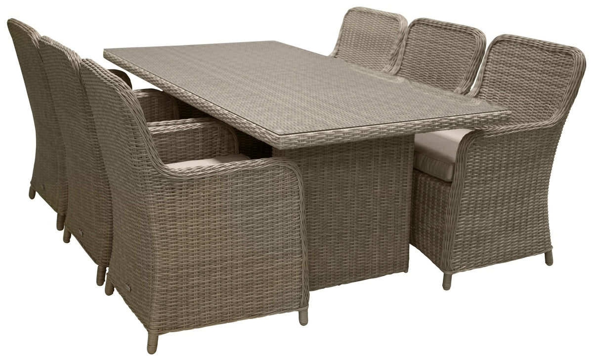 Garten Essgruppe Valencia” – 7-teiliges Gartenmöbel-Set aus Polyrattan