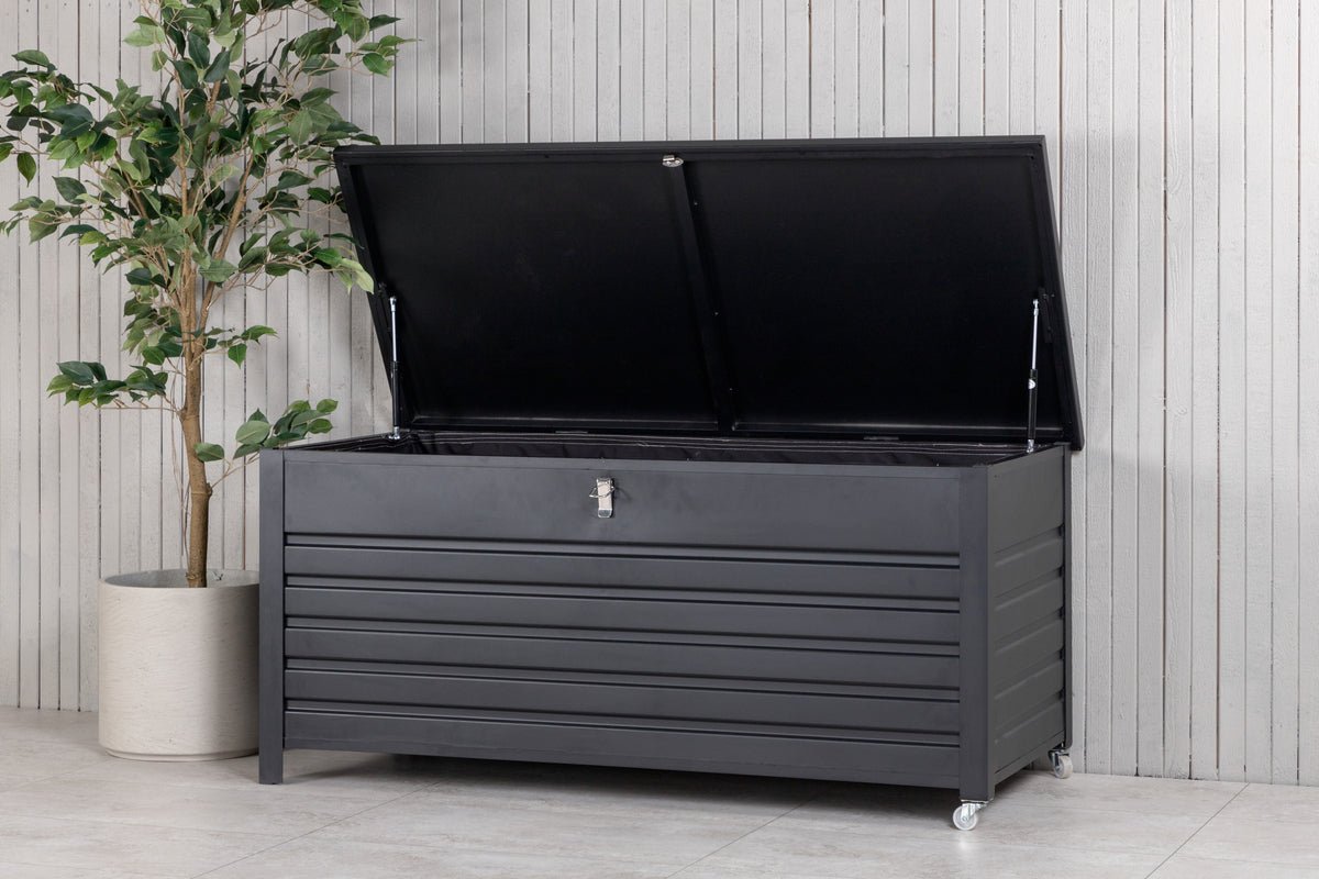 Garten Kissenbox Ludmilla - schwarze Aluminiumkonstruktion inkl. Innentasche