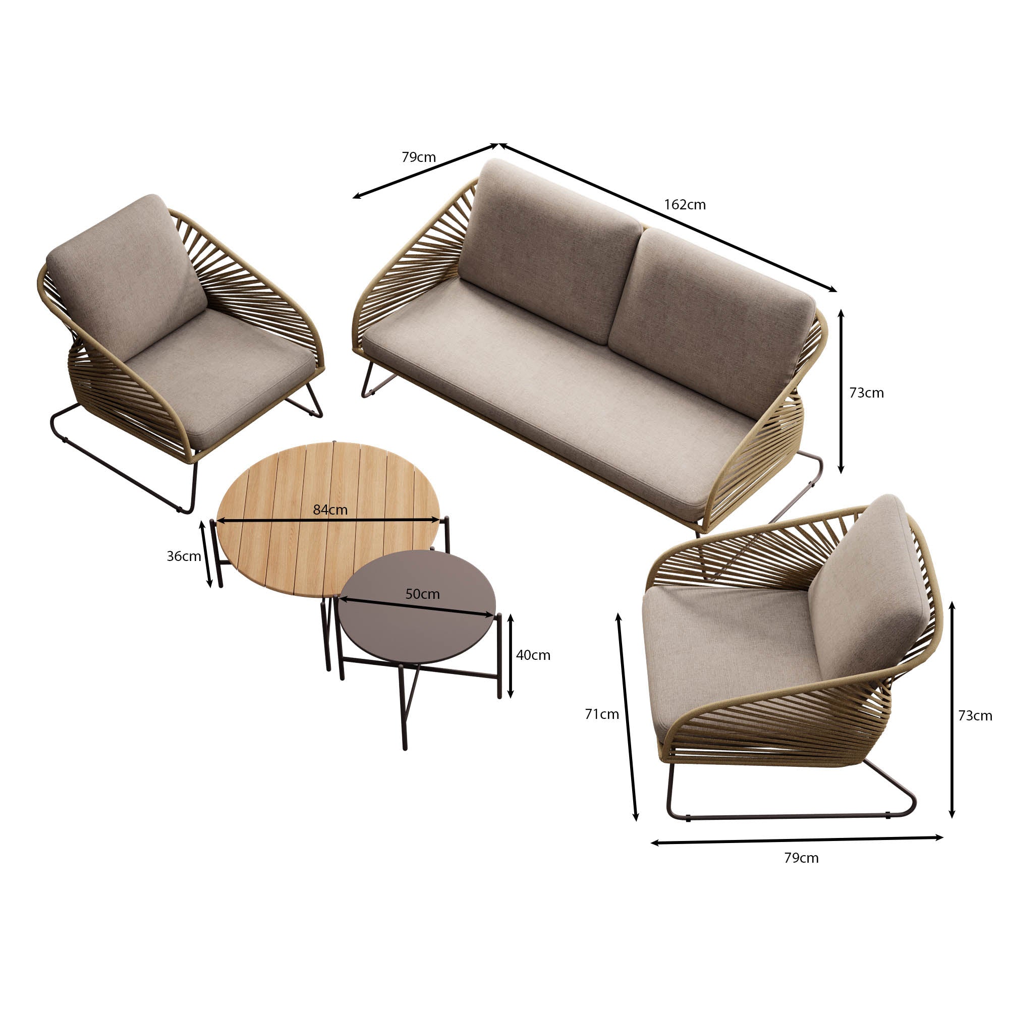 Garten Lounge Set Veleno - Aluminium Gestell