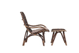 Garten-Loungesessel Neapel - aus Bambus und Rattan in Walnussbraun