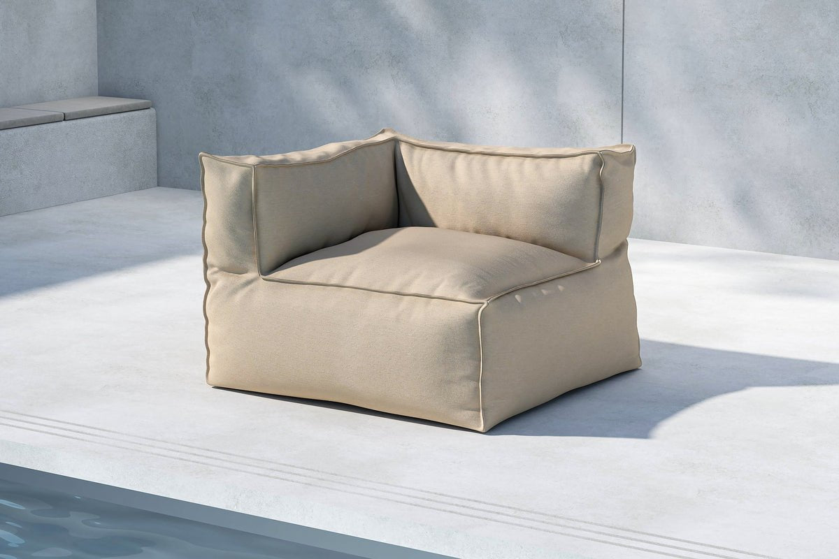 Garten Loungesessel Ravio – aus wetterbeständigem Olefin in Beige