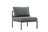 Garten Loungesessel Rika - Outdoor-Sessel mit Aluminium Gestell und zwei Kissen