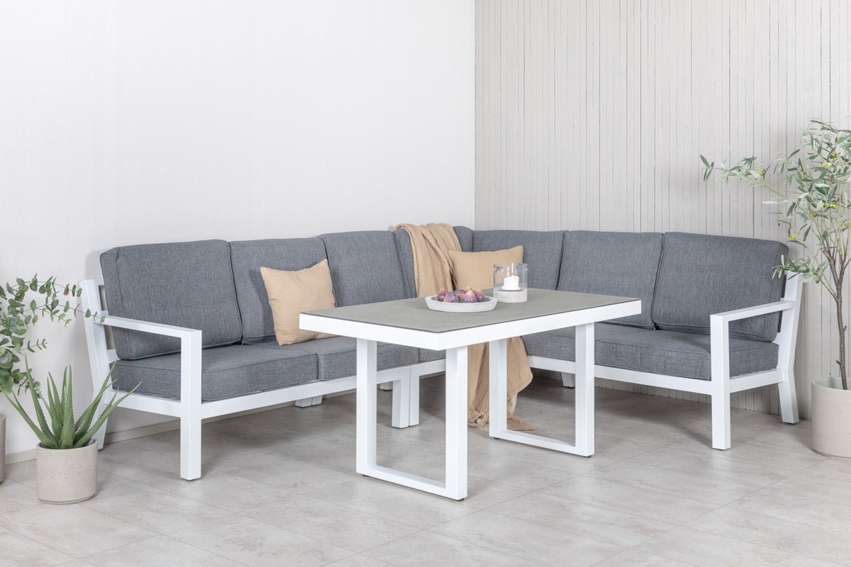 Garten Loungeset Adam – mit Tisch aus Aluminium & Glas