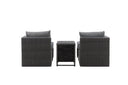Garten Loungeset Dakar - aus schwarzem Kunstfaser-Rattan