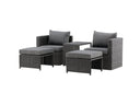 Garten Loungeset Dakar - aus schwarzem Kunstfaser-Rattan