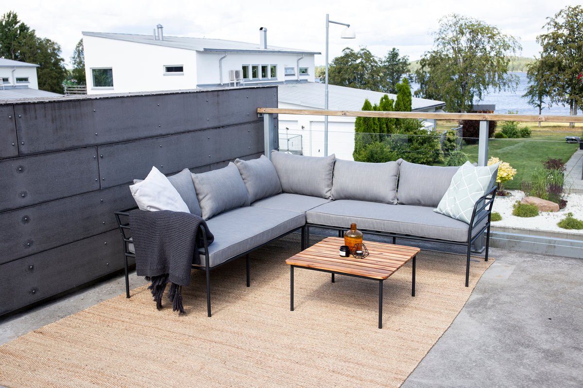 Garten Loungeset Felicita – Ecksofa mit 4 Sitzplätzen und Couchtisch