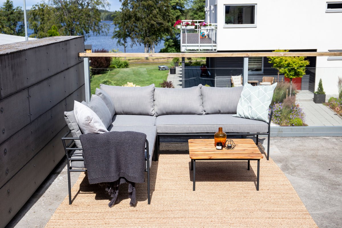 Garten Loungeset Felicita – Ecksofa mit 4 Sitzplätzen und Couchtisch