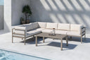 Garten Loungeset Galeno – Großes Ecksofa mit Couchtisch