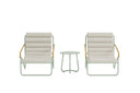 Garten Loungeset Levara – 3-teiliges Set mit rundem Tisch und Stühlen aus Stahl