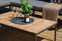 Garten Loungeset Luana – in Weiß & Schwarz mit Teak-Tisch & Polstern