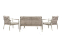 Garten Loungeset Marlen – in Grün & Beige mit Sofa, Sesseln & Tisch