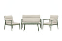 Garten Loungeset Marlen – in Grün & Beige mit Sofa, Sesseln & Tisch