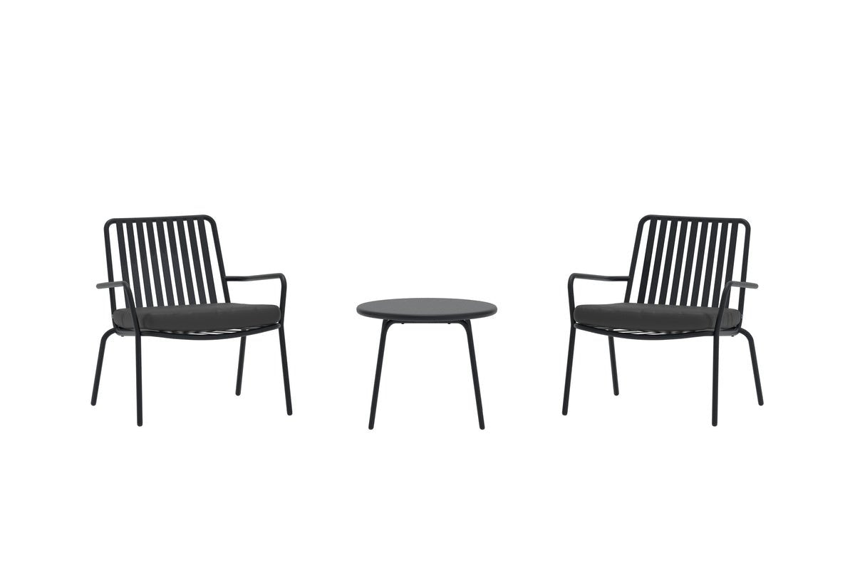 Garten Loungeset Ravo – 3-teiliges Set mit Stühlen & Tisch