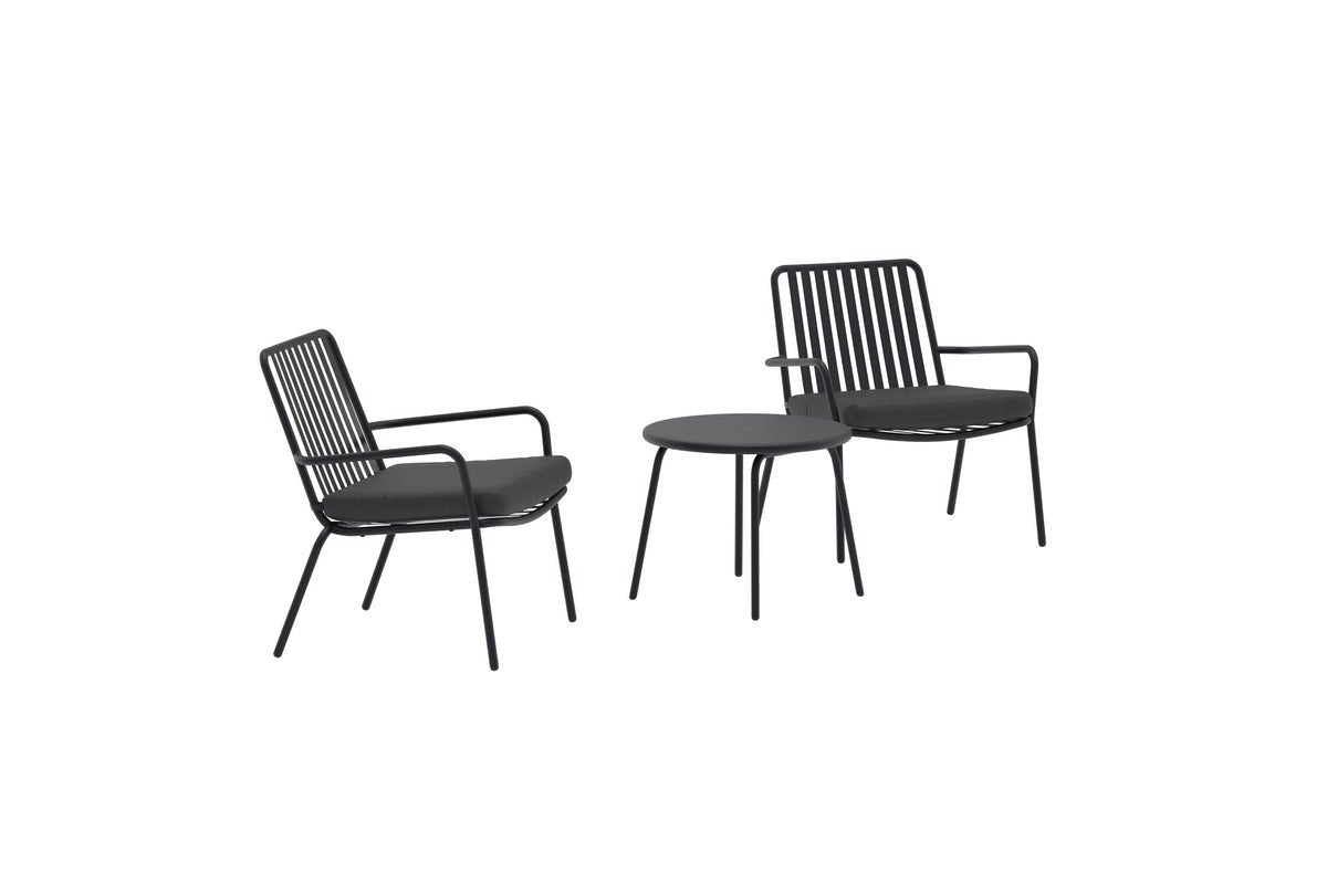 Garten Loungeset Ravo – 3-teiliges Set mit Stühlen & Tisch