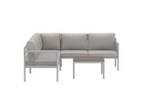 Garten Loungeset Rimini – wetterfest in Beige mit Aluminiumgestell