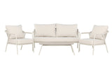 Garten Loungeset Sorento – 4-teiliges Outdoor-Sofa-Set in Beige mit Aluminiumrahmen