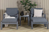 Garten Loungeset Tavira – 5-teiliges Outdoor-Sessel-Set in Schwarz