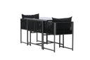 Garten Loungeset Velenzo – 3-teiliges Set mit 2 Stühlen in Schwarz