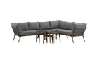 Garten Loungeset Xenia - aus braunem Stahl mit grauen Kissen