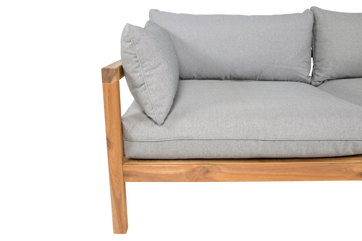Garten Zweisitzer-Sofa Marly - aus Akazie/Polyester in Natur/Grau