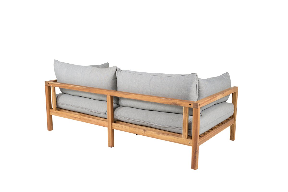 Garten Zweisitzer-Sofa Marly - aus Akazie/Polyester in Natur/Grau