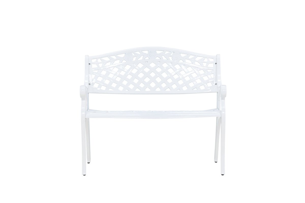 Gartenbank Adria - aus weißer witterungsbeständiger Aluminiumkonstruktion