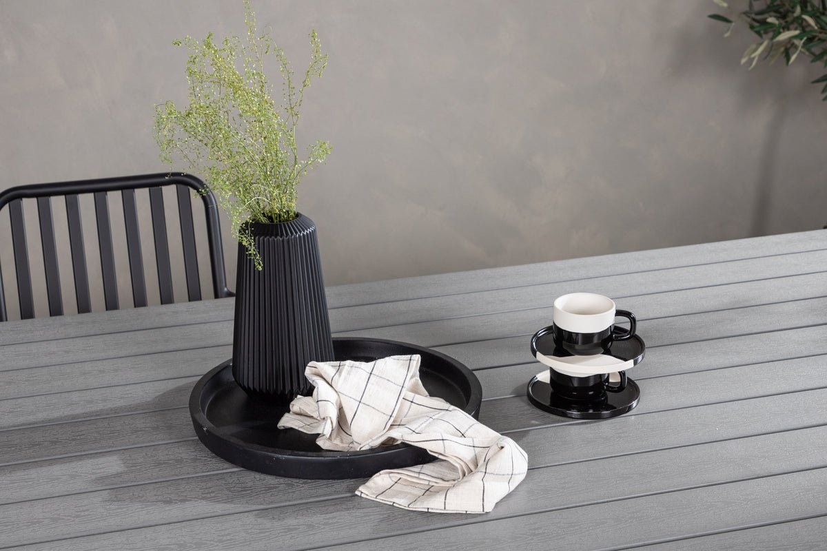 Gartentisch Lumari - rechteckiger weiß-grauer Esstisch