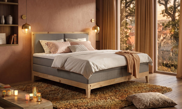 Designer Boxspringbett/Holzbett Ida aus massiver Eiche
