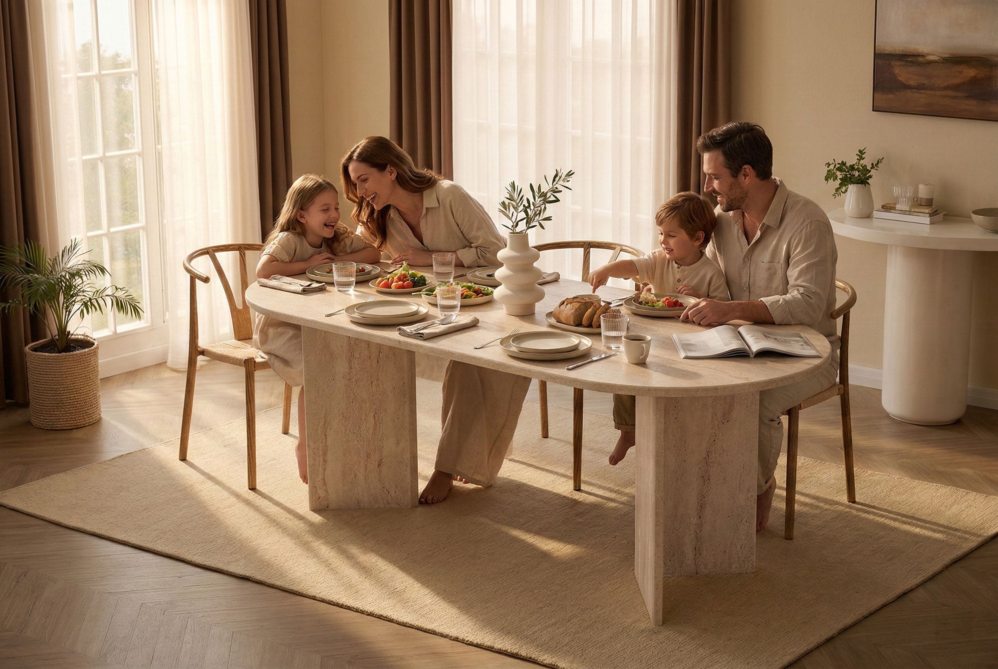 Dining Table Taverna - in Stone Look or Walnut