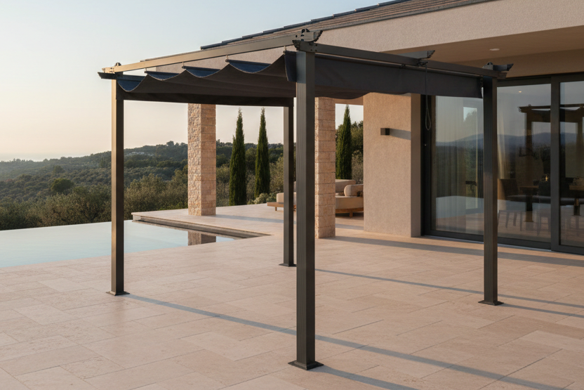 Pergola Sora - with gray polyester roof