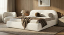 Designer Polsterbett Luma in Bouclé mit Stauraum