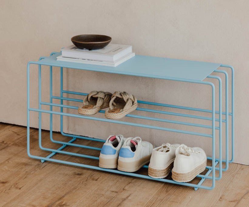 Shoe rack Neva – metal shelf with loft flair in many colors