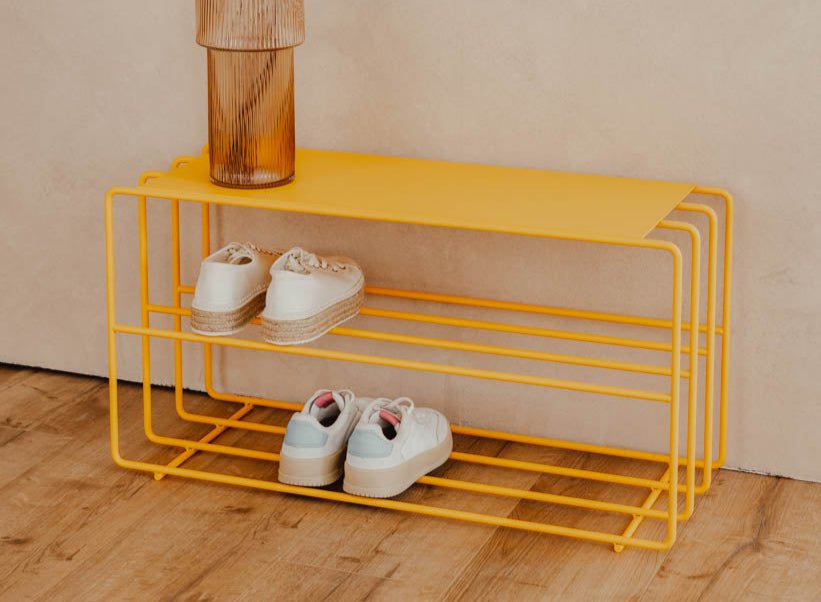 Shoe rack Neva – metal shelf with loft flair in many colors