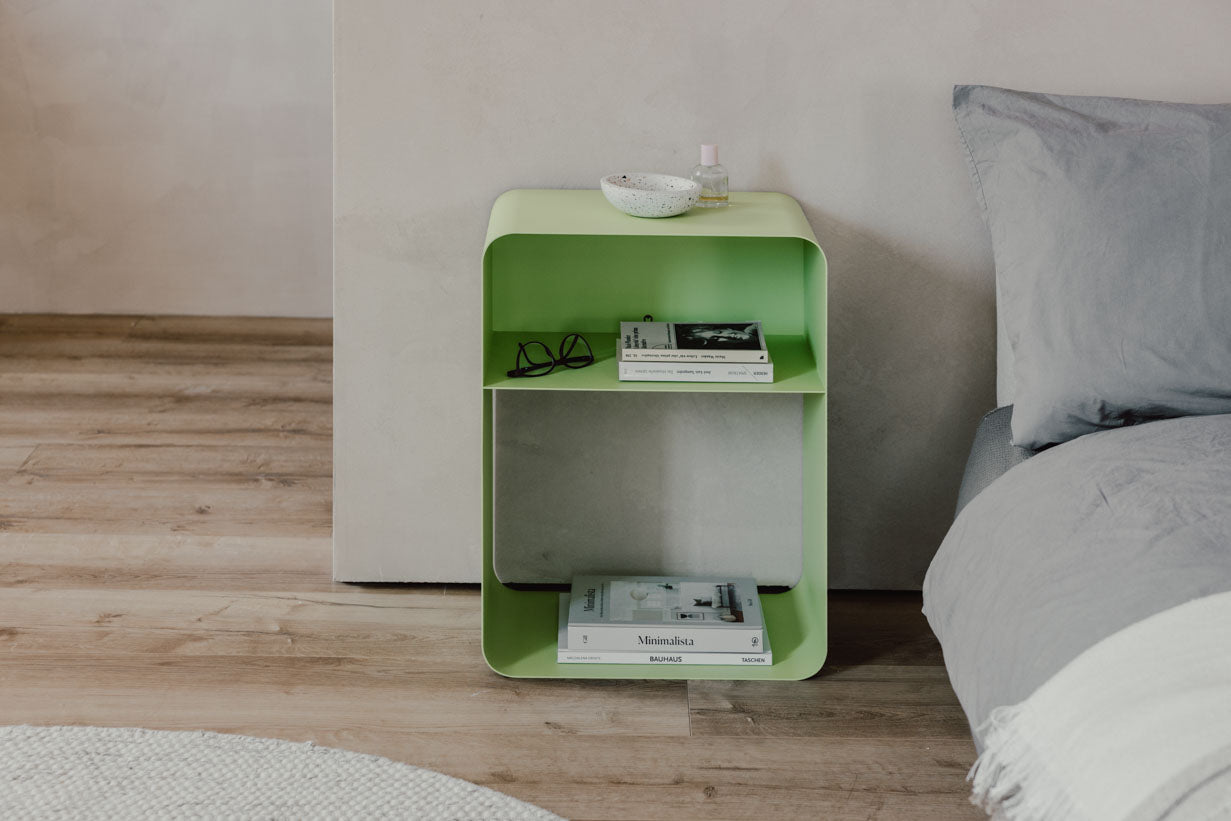 Nachttisch Damio – Minimalistisches Design aus pulverbeschichtetem Metall