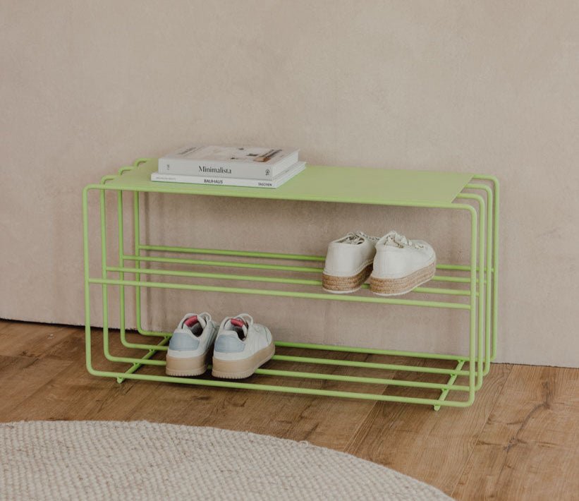 Shoe rack Neva – metal shelf with loft flair in many colors