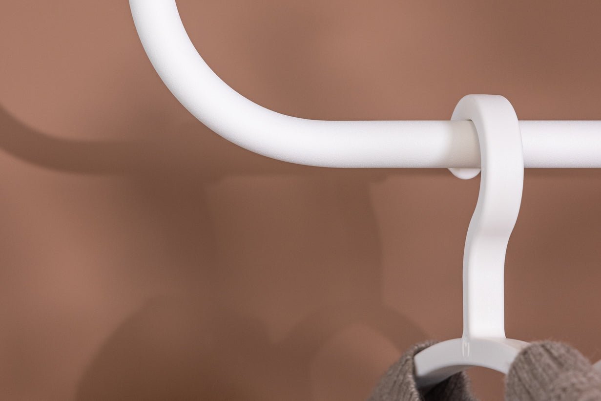 Wardrobe/Clothes Rail Enio – Rounded Design with Ceiling Mounting