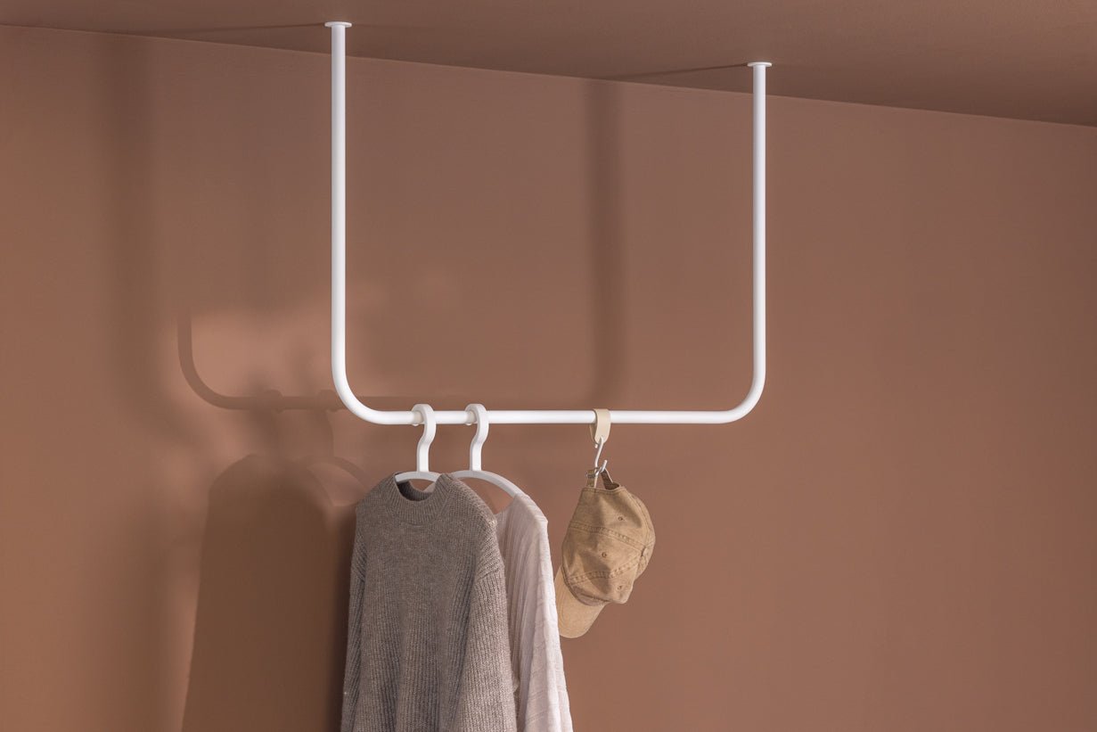 Wardrobe/Clothes Rail Enio – Rounded Design with Ceiling Mounting