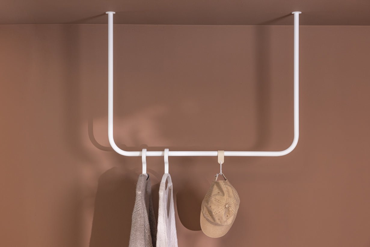 Wardrobe/Clothes Rail Enio – Rounded Design with Ceiling Mounting