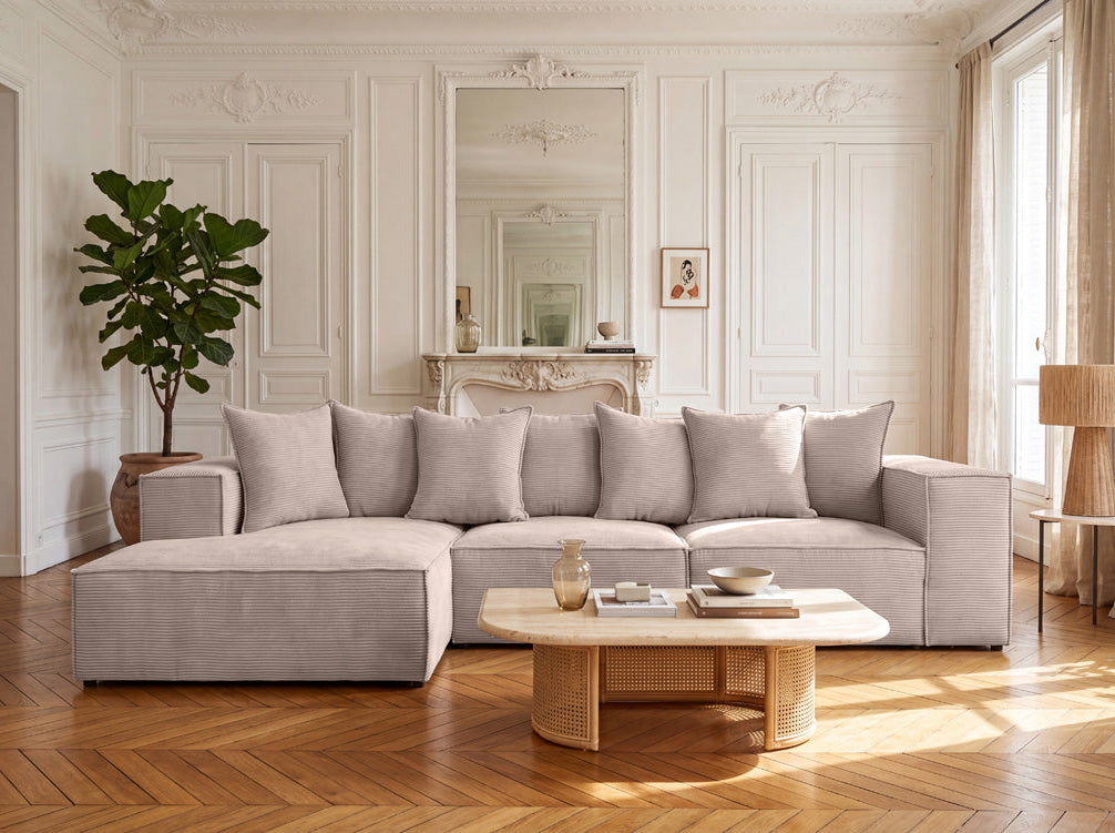 Designer Sofa Largo L in Corduroy