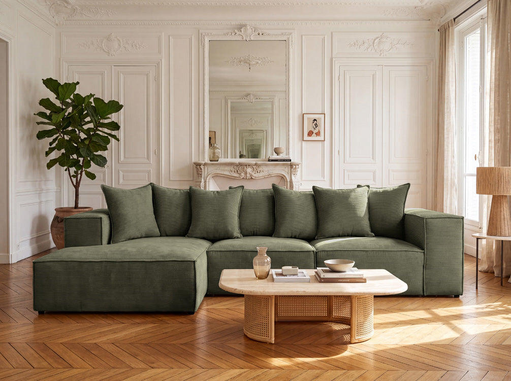 Designer Sofa Largo L in Corduroy