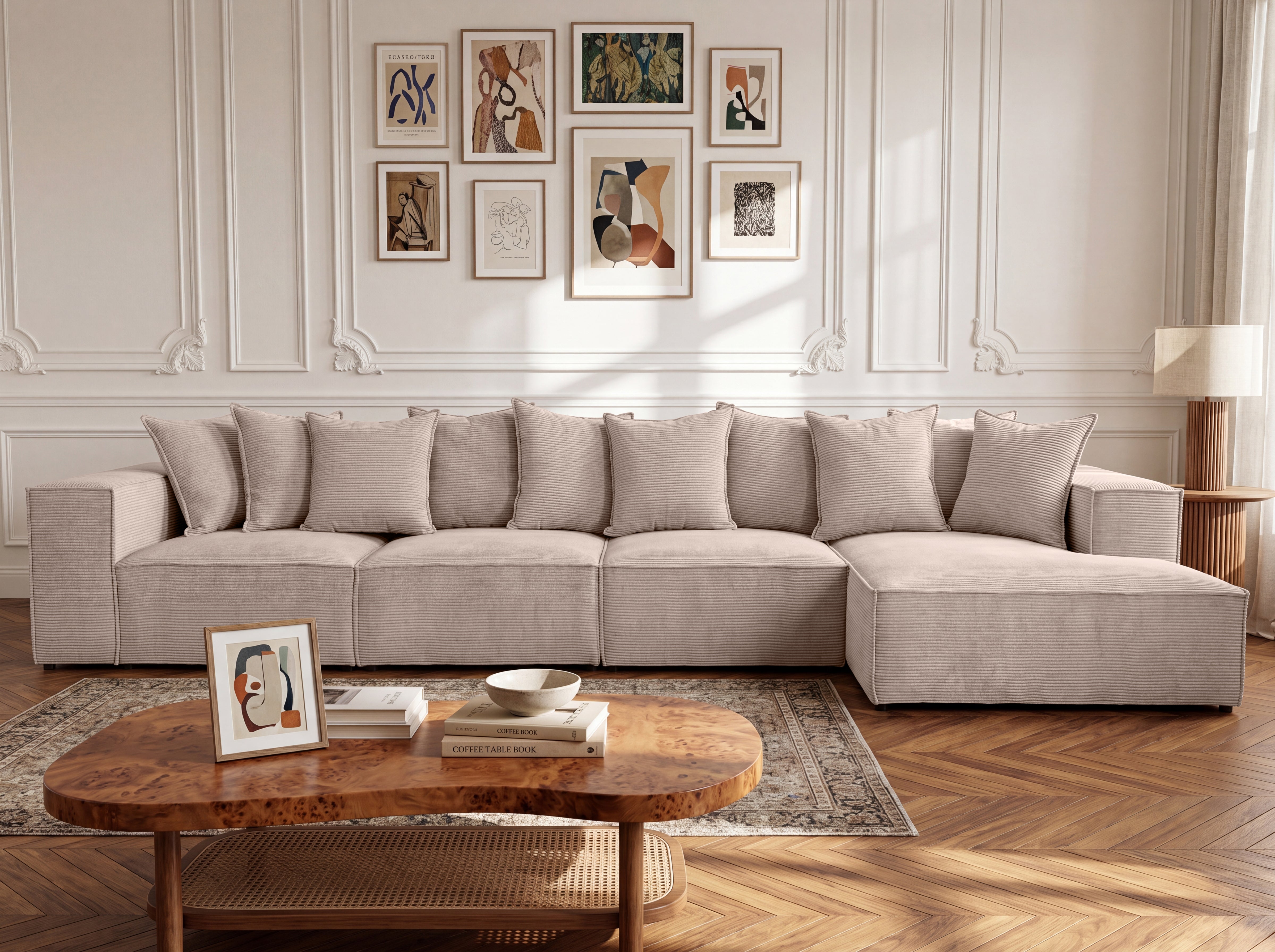Designer Sofa Largo L Maxi in Corduroy