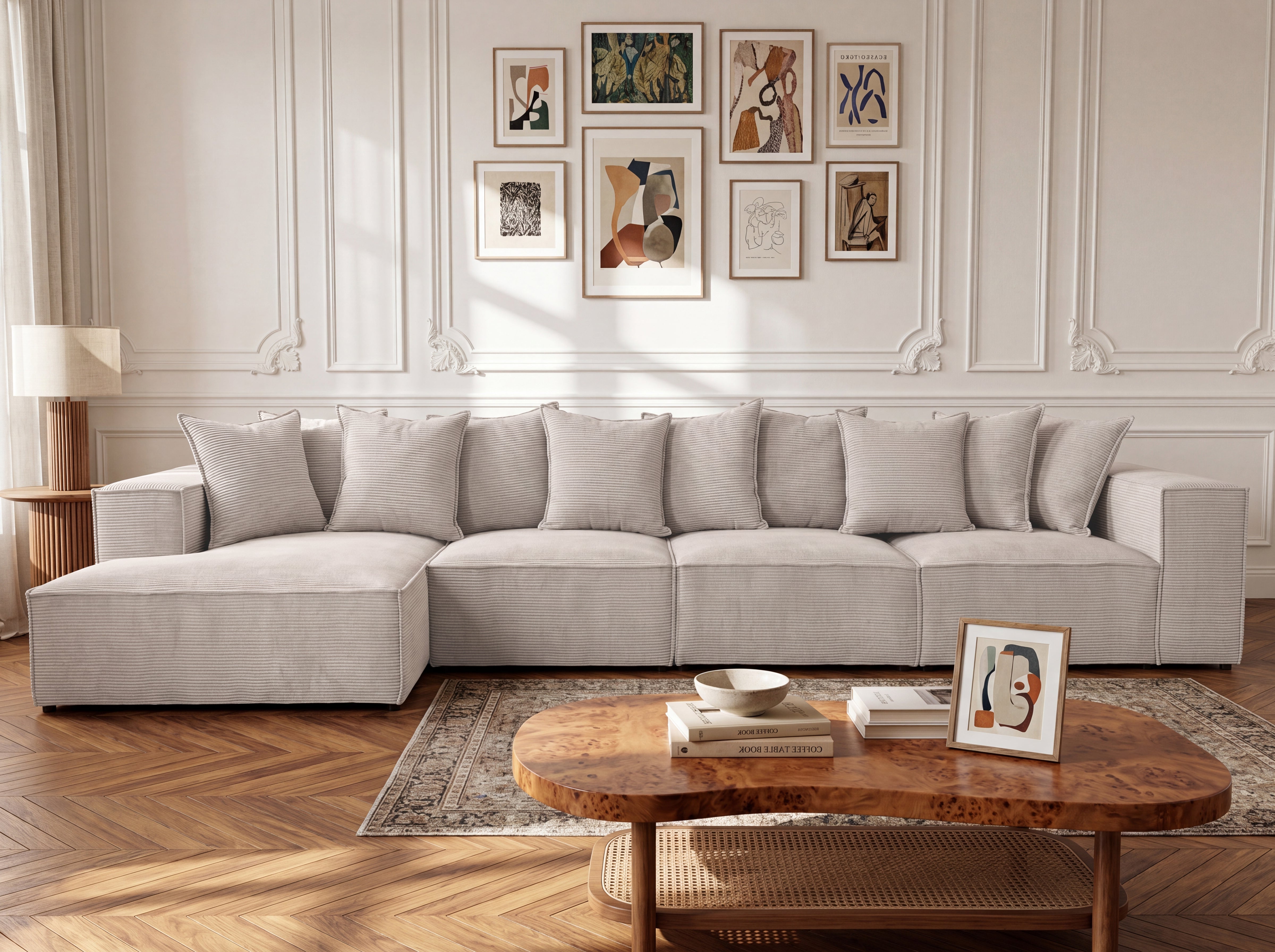Designer Sofa Largo L Maxi in Corduroy