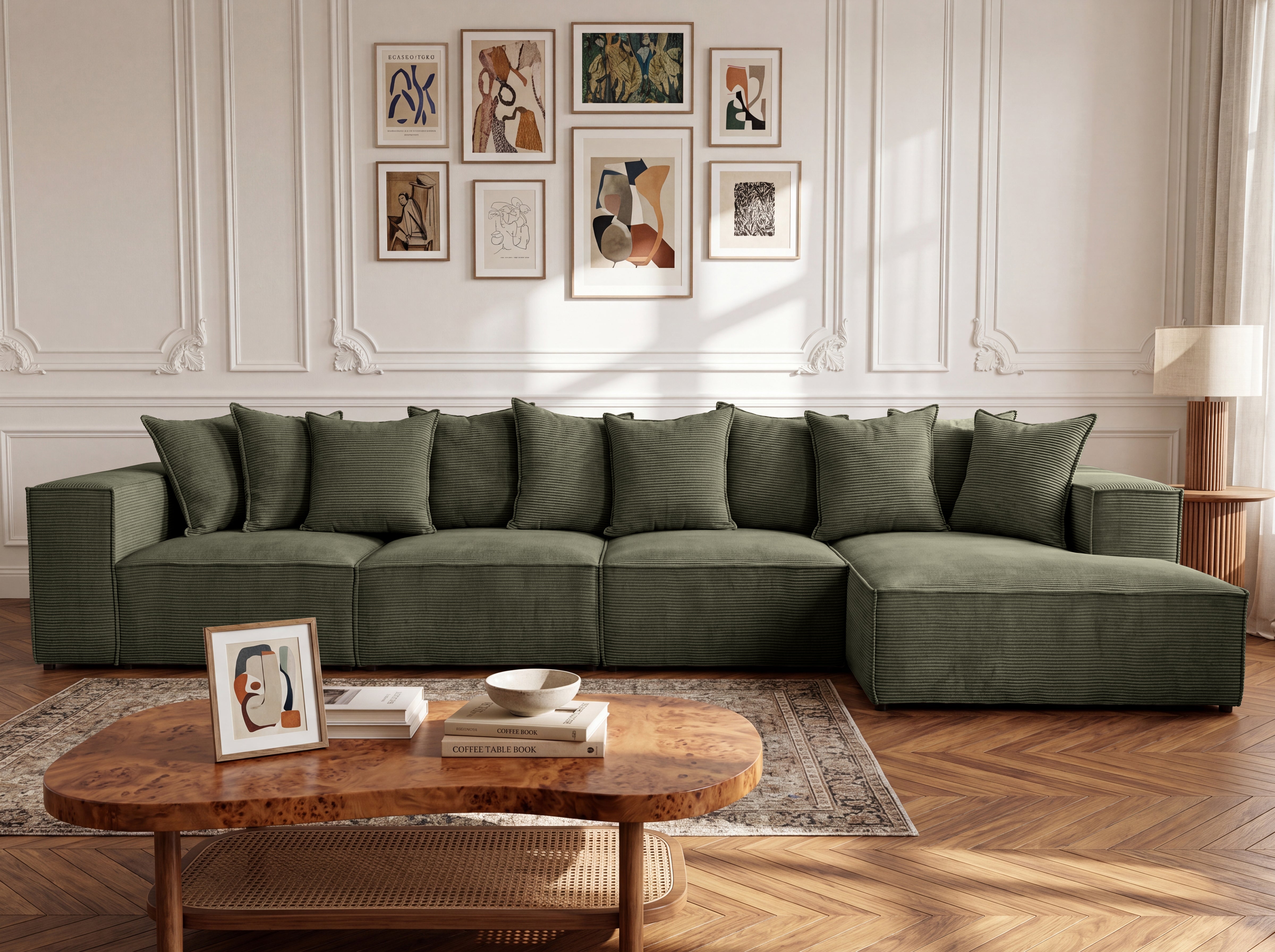 Designer Sofa Largo L Maxi in Corduroy