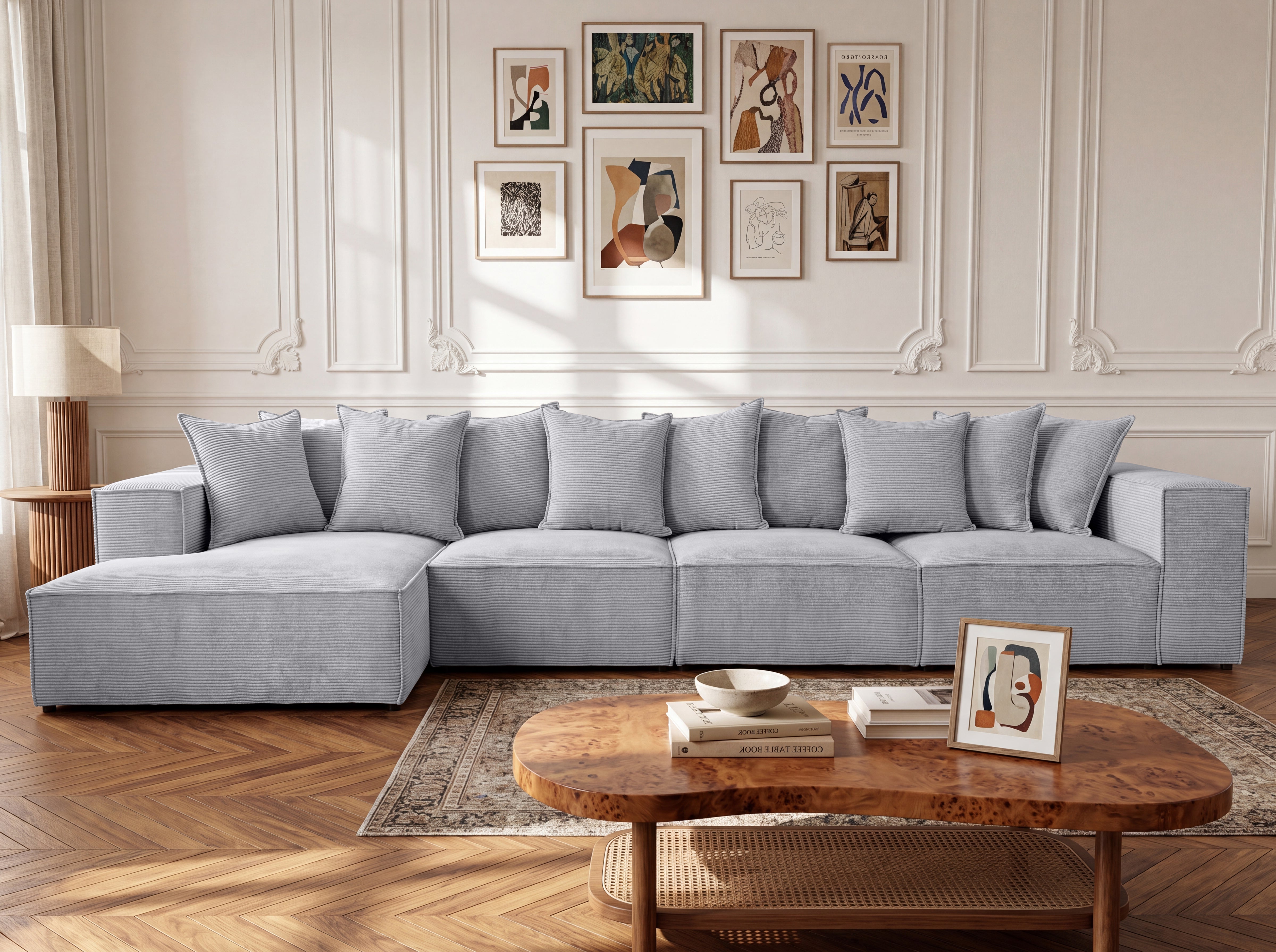 Designer Sofa Largo L Maxi in Corduroy