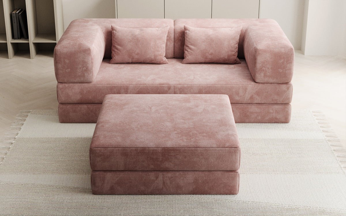 Lazy Spar-Set: 3-seater + stool in Corduroy