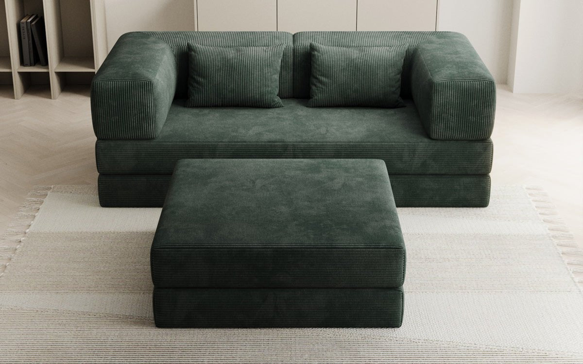 Lazy Spar-Set: 3-seater + stool in Corduroy