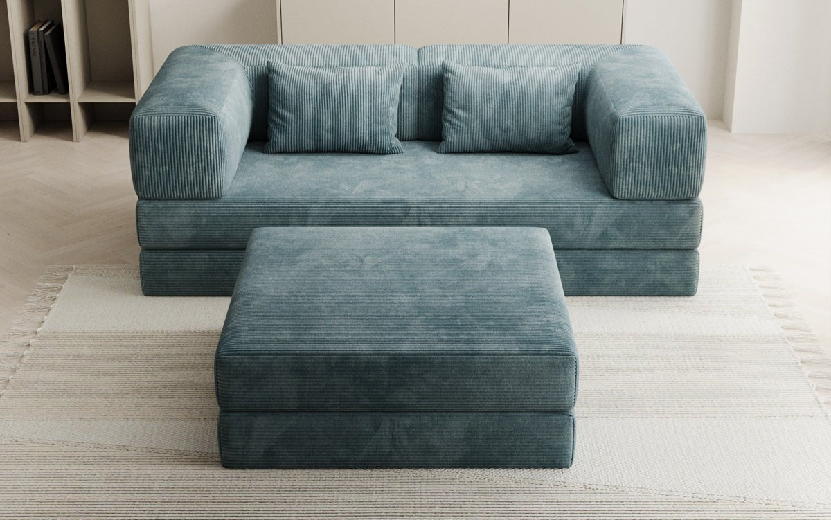 Lazy Spar-Set: 3-seater + stool in Corduroy