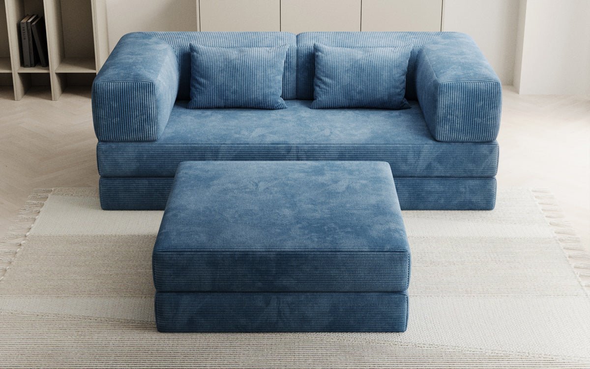 Lazy Spar-Set: 3-seater + stool in Corduroy