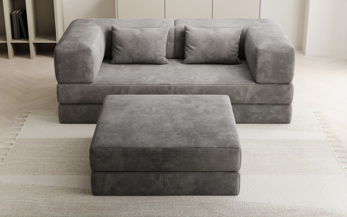 Lazy Spar-Set: 3-seater + stool in Corduroy