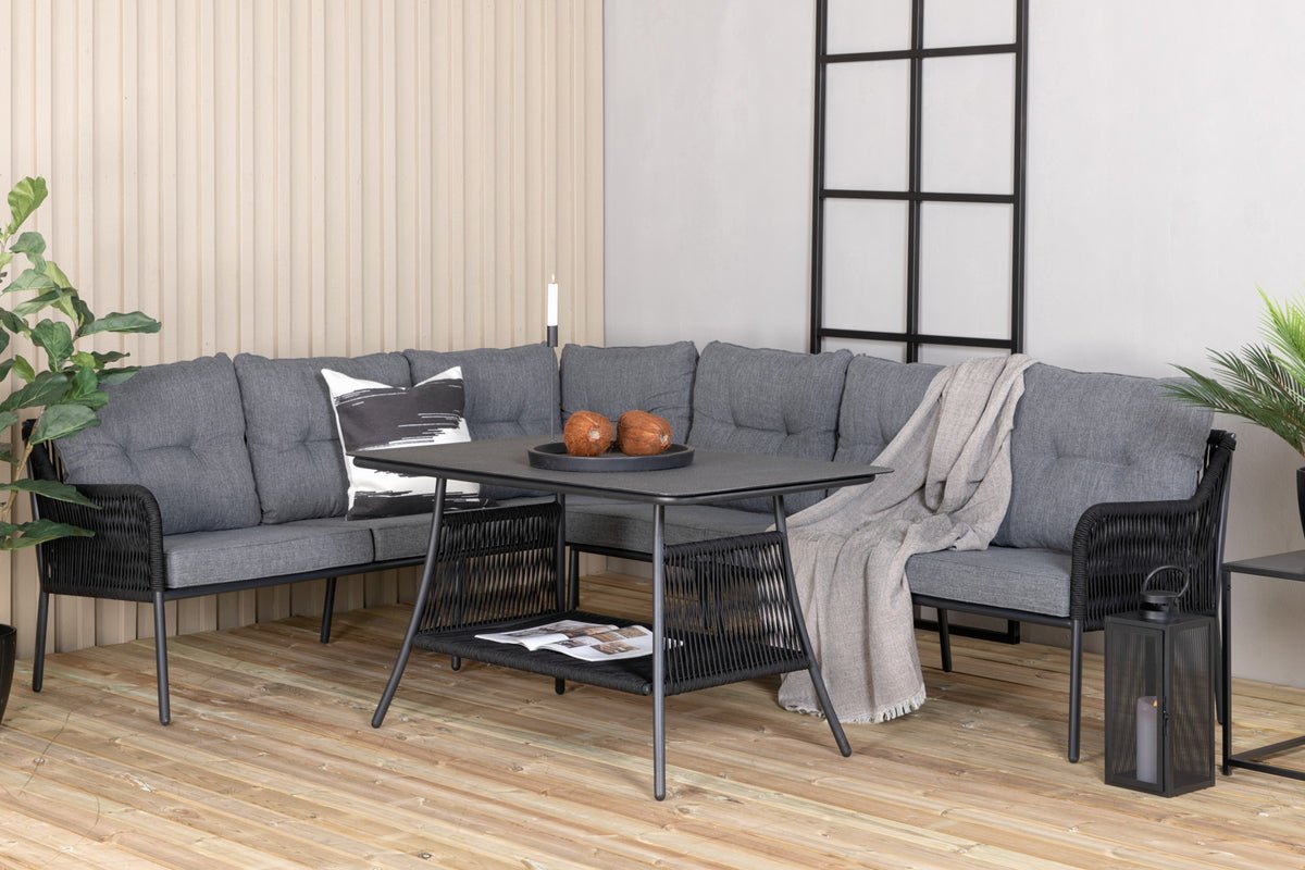 Lounge Set Madrid – in Schwarz aus Polyester-Seil und Metall